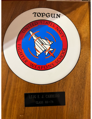 His Top Gun graduation plaque