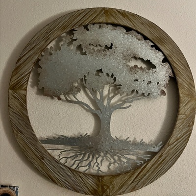 Wood and Metal sculpted tree wall decor