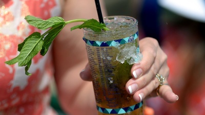 A Mint Julep drunk by a spectator, also at the 2017 Kentucky Derby