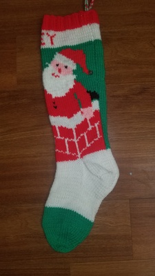 Knit Santa Christmas stocking