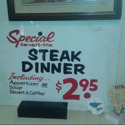 A sign from the restaurant