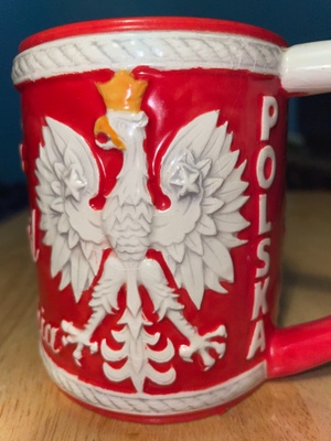 Mug with White Eagle. Symbol of Poland.
