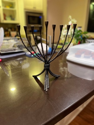 A photo of my Menorah in my home. 