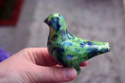 Ceramic bird shaped whistle