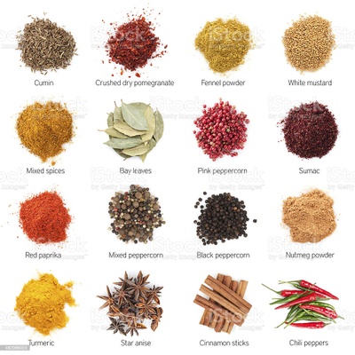 How all the spices look .