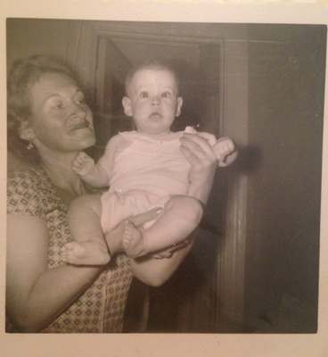 Belle with Judy as an infant.