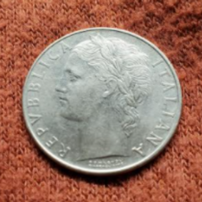 The heads side of the coin