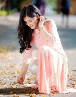 This is a plain pink Ao Dai.
