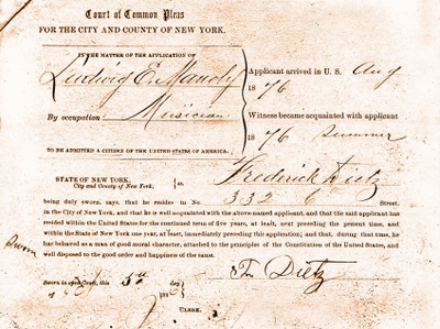 Manoly's petition for citizenship signed by F. Dietz, 1886
