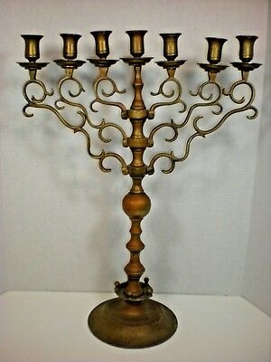 Brass menorah with 8 candle-holders