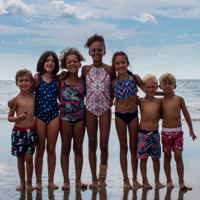 This is me, my brothers, and my cousins standing at the ocean. From left to right it goes Kellen(younger cousin), Ila(younger cousin also Kellen's sister), Nikki(younger cousin also Jasmine's sister), Jasmine(my same age and cousin), Me (Nola), bradley(my brother), Griffin(my other brother).