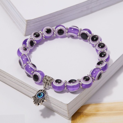 purple evil eye bracelet