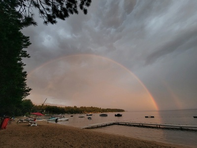 A rainbow on Camp Calumet’s lake