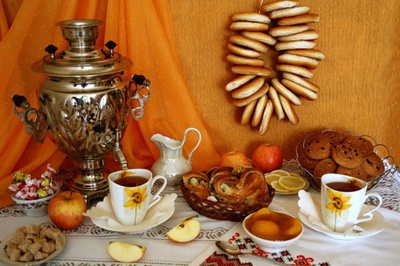Russian tea table