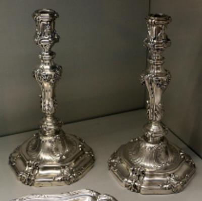 A picture of Shabbat candle holders