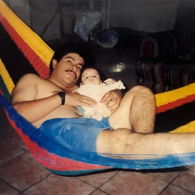 Photograph of my father and sister in Mexico 