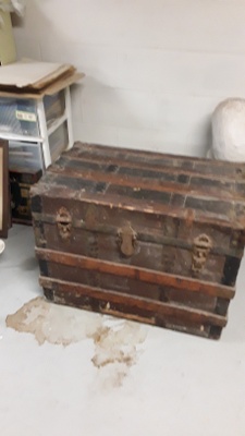 My grandfather brought this trunk to America in 1910 with him from Bari, Italy.