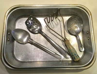 Pans and utensils from Bruno's kitchen