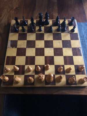 Chess board with pieces