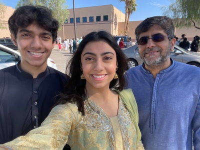 My family wearing shalwar kameez on Eid