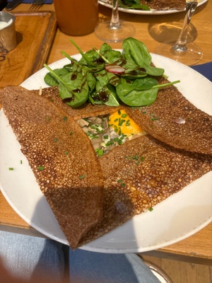 This is a galette (buckwheat crepe)