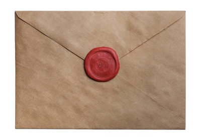 A photo of a sealed letter 