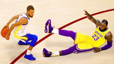 Stecph Curry breaks Lebrons ankle.