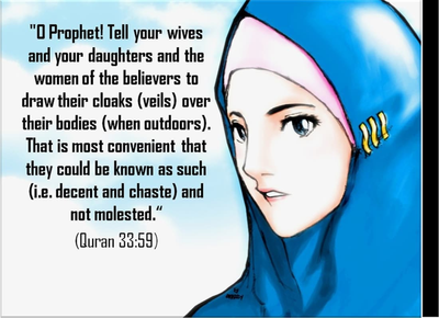 This is a quote from al Quran Al Kareem that talks about the importance of Hijab.