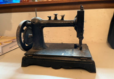 Black sewing machine