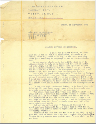 First page of the letter