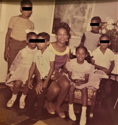 Maternal grandmother with her 6 children in Trinidad.