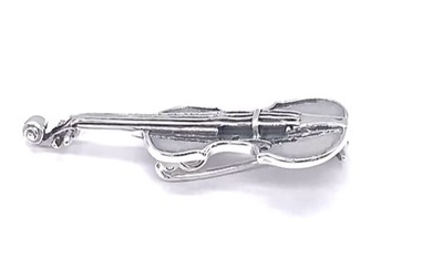 This is a sterling silver violin pin