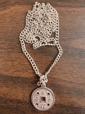 Chinese silver necklace and pendant