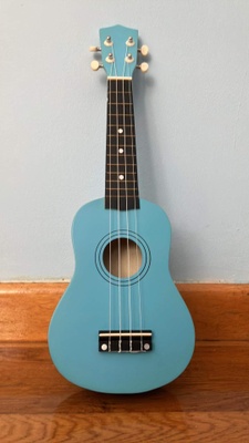 Light blue ukulele