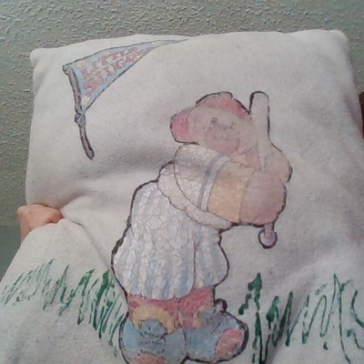 a pillow that my great grandma made me