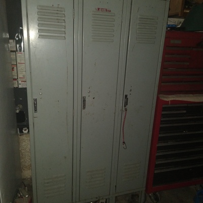 The closed lockers with their numbers