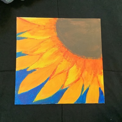 The sunflower painting my grandma made