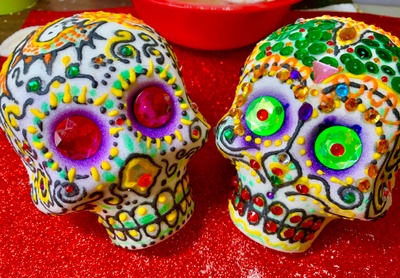 Candy skulls made from sugar.