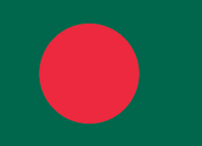 This is the Flag of Bangladesh the red means the sun and the green means the lush lands of Bangladesh