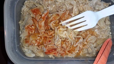 Chitlins with hot sauce