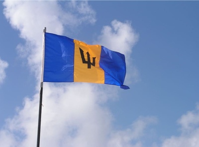 The flag of Barbados. 