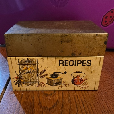 The recipes were originally in this box