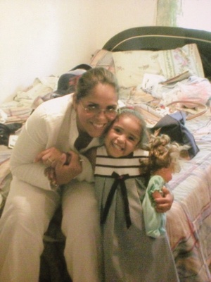 My mom and I in her room