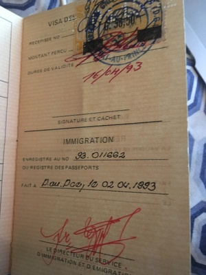 A selected page from that passport.