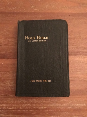Holy Bible: Red Letter Addition. Addressed to Jake Hill III