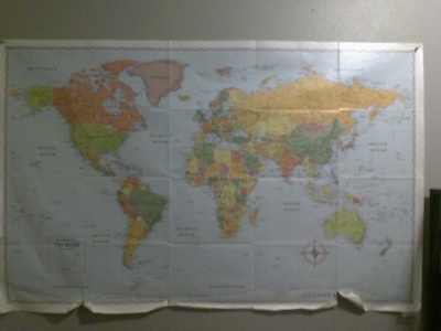 My World Map in my bedroom.