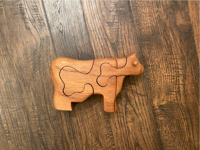 Wooden cow.