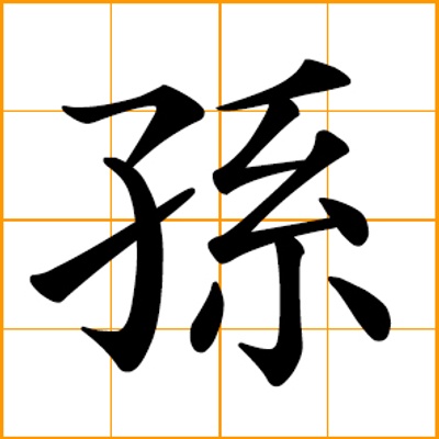 Chinese character of my surname "sun"