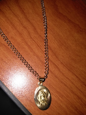 My gold Virgen De Guadalupe Necklace