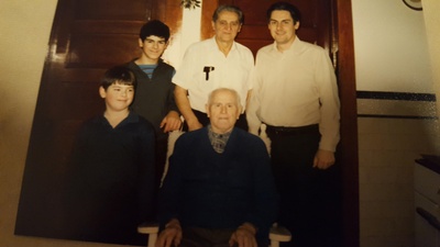 Frank, son-in-law George Smrtic & family
